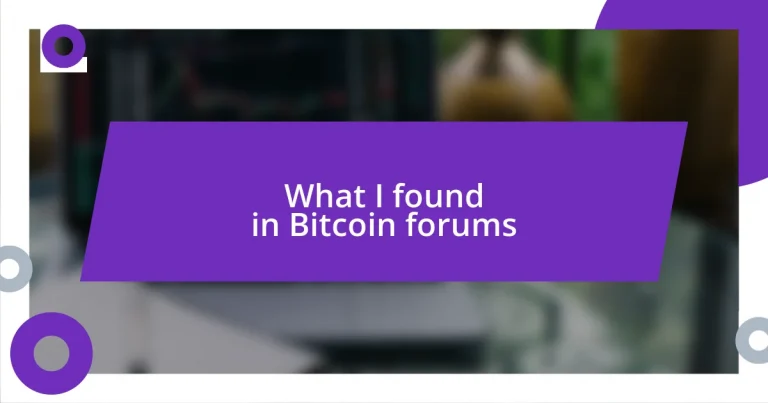 What I found in Bitcoin forums